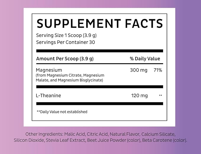 Premium Chelated Peach Mango Magnesium Glycinate, Malate, Citrate Triple Blend Magnesium Complex (Drink Mix (30 Serv.)