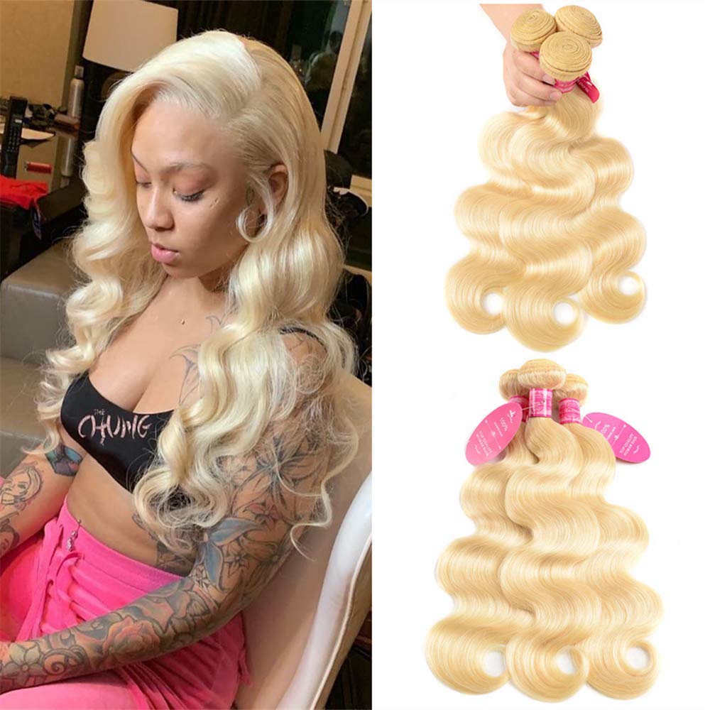 Yisea Brazilian 613 Body Wave 3 Bundles 300G 12A Unprocessed Virgin Hair 100% Human Hair 613 Body Wave Bundles Body Weave Hair E