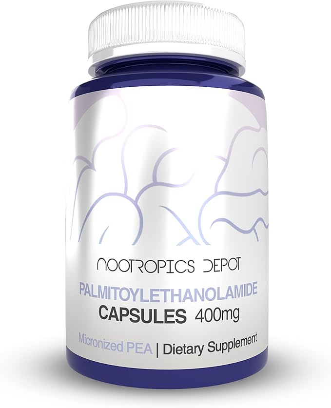 Nootropics Depot Palmitoylethanolamide Capsules | Pea | 400mg Pills | 60 Count | Supports Discomfort Relief | Promotes Healthy Joint Function
