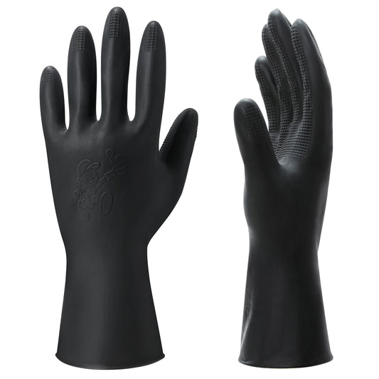 Thxtoms 3 Pairs Hair Dye Gloves, Reusable Professional Hair Color Rubber Gloves For Home And Salon Black,Small