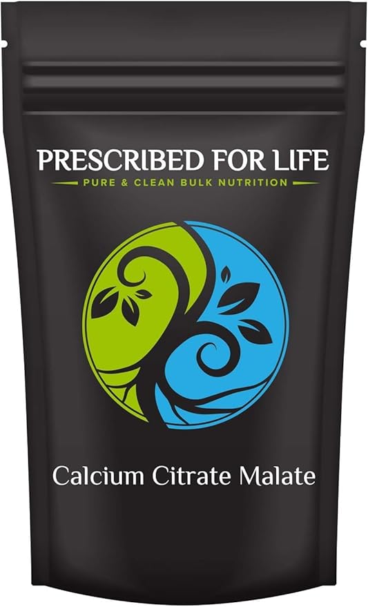 Prescribed for Life Calcium Citrate Malate, Pure Vegan Calcium Powder for Bone Health & Cardiovascular Support, Easy Absorption Formula, Non GMO, Filler & Additive Free (25kg / 55lb)