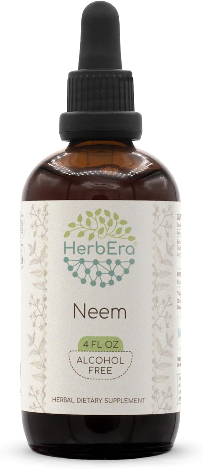 Neem B120 Alcohol-Free Herbal Extract Tincture, (Azadirachta Indica) Dried Leaf (4 fl oz)
