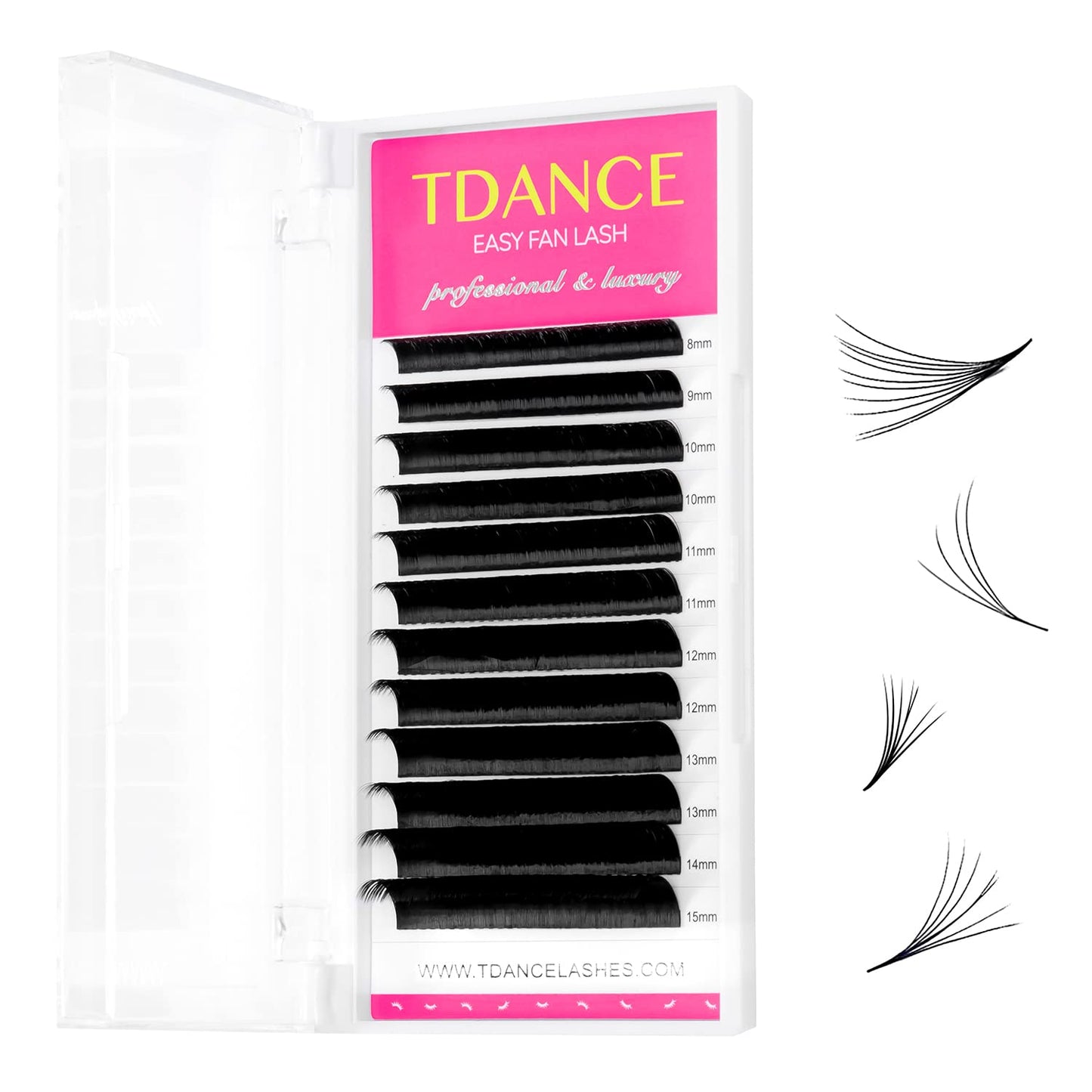 Tdance Easy Fan Lash Extension L Curl Eyelash Extensions Thickness 0.03Mm Mix 8-15Mm Easy Fan Volume Lash Extensions Self Fannin