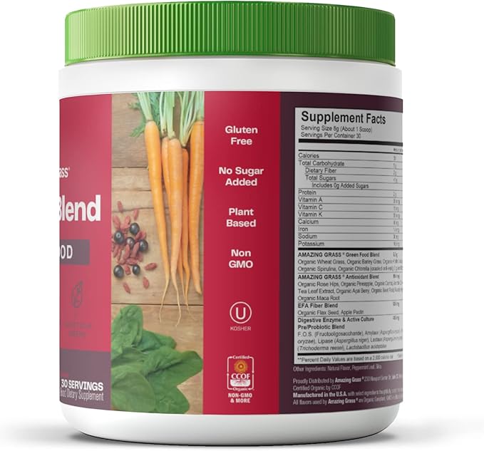 Amazing Grass Greens Blend Superfood: Super Greens Powder Smoothie Mix & Greens Blend Superfood: Super Greens Powder Smoothie Mix