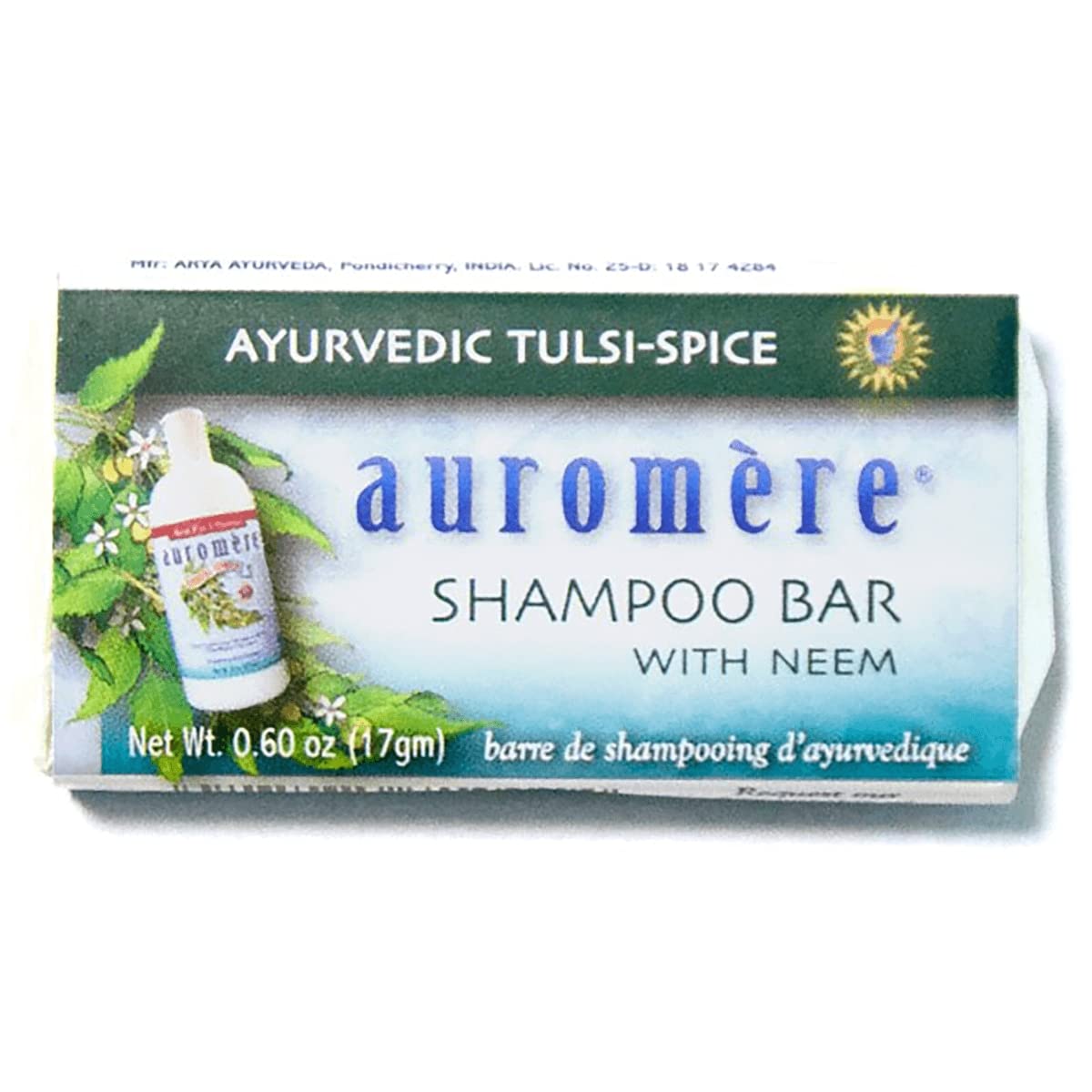 Auromere Ayurvedic Shampoo Bar - Eco Friendly, Vegan, Handmade, Natural, Non Gmo, All In One Bar, 1 Pack