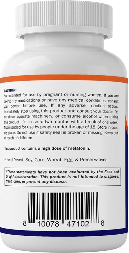 Vitamatic Melatonin 60 mg Fast Dissolve Tablets - 60 Vegan Natural Berry Flavor Tablets - Non-Habit Forming - Non-GMO, Gluten Free (2 Bottles)