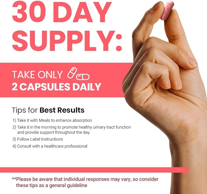 JungKwanJang Urinary Tract Comfort Formula with Pacran Cranberry 500mg, American Ginseng 143mg - Urinary Tract Health Support Supplement - 60 Capsules for Women and Men