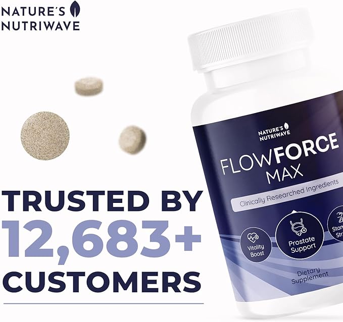 FlowForceMax Herbal Support Supplement - Natural Plant-Based Formula with Saw Palmetto Extract | 30 Chewable Tablets, 6 Month Supply, Made in USA
