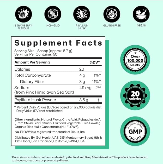 ColonBroom Psyllium Husk Powder Sugar Craving Suppressant - Chromium Picolinate 200mcg, 2 Items - Colon Cleanser Fiber Supplement (50 Servings) + Sugar Craving Suppressant (60 Servings)