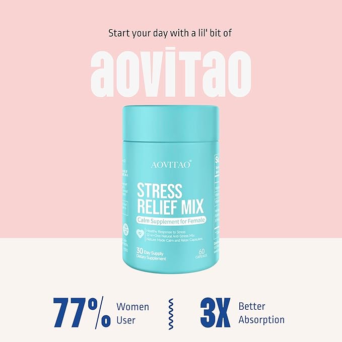 Ashwagandha for Women Supplement with L-Theanine Magnesium, Stress Relief, Focus and Relaxation Support Anxiery Pill