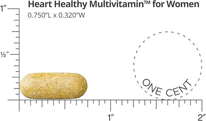 Dr. Sinatra Heart Healthy Multivitamin for Women with Vitamin D 1000 IU, A, B12, C, E, Biotin, Folate, and Zinc, 90 Tablets (30-Day Supply)