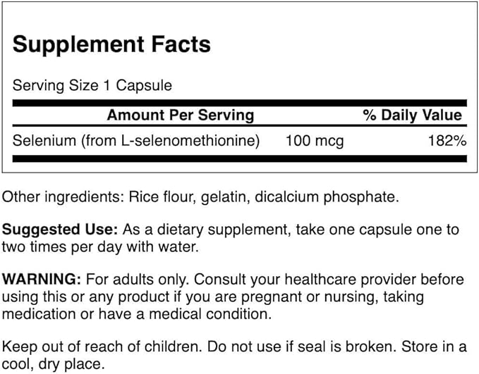 Swanson Selenium (L-Selenomethionine) 100 mcg 200 Capsules