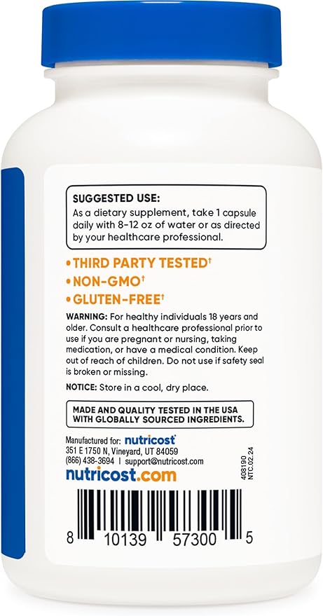 Nutricost Zinc Picolinate 50mg, 240 Vegetarian Capsules - Gluten Free and Non-GMO (240 Caps)