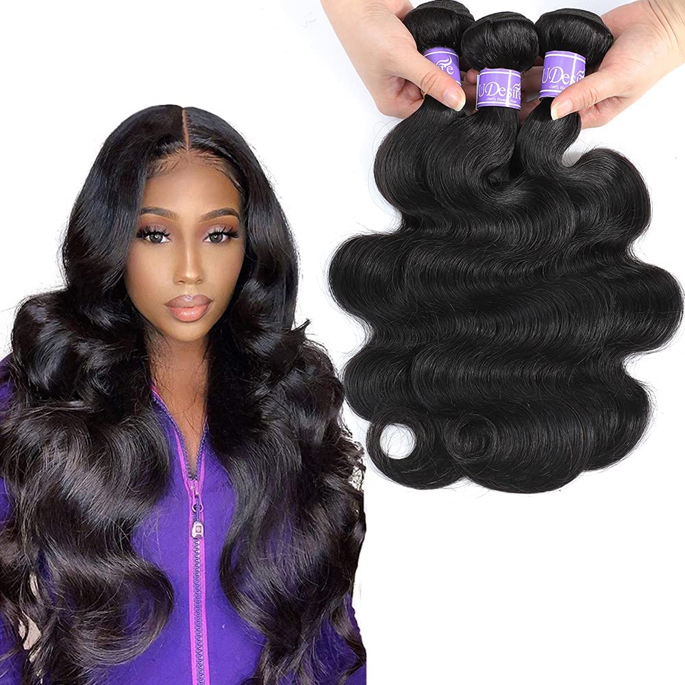 Udesire Brazilian Body Wave Bundles 12A Human Hair Bundles Body Wave 20 20 20Inch Brazilian Hair Bundles 100% Unprocessed Virgin