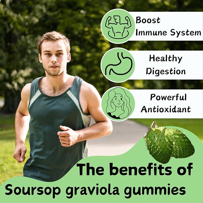 Soursop Graviola Extract 2000 MG | Soursop Leaves Extract | Soursop Gummies Healthy & Soursop Fruit for Adults | Non-GMO | Vegan, Pack of 2