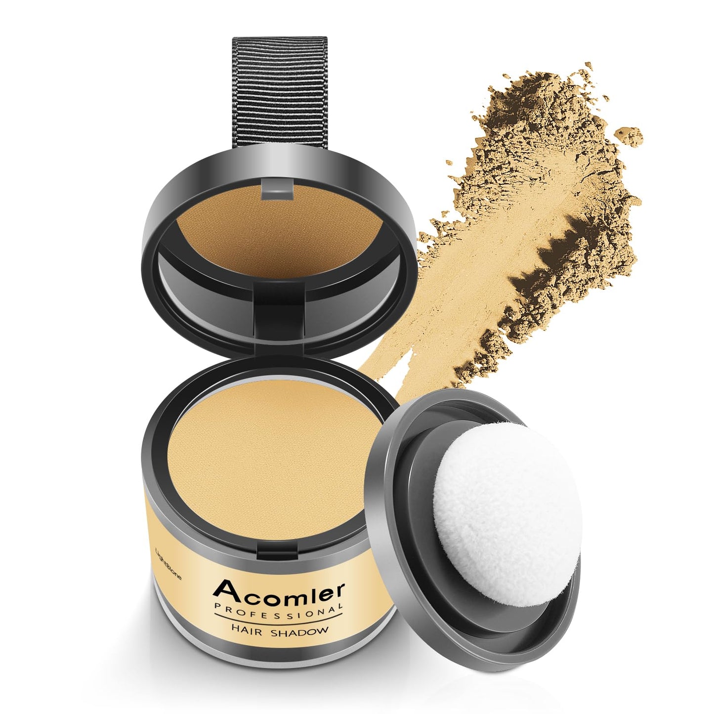 Acomler Root Cover Up Hairline Shadow Powder, Dark Brown, Instantly Cover Thinning Hair, Grey Hair Coverage For Women Men With E