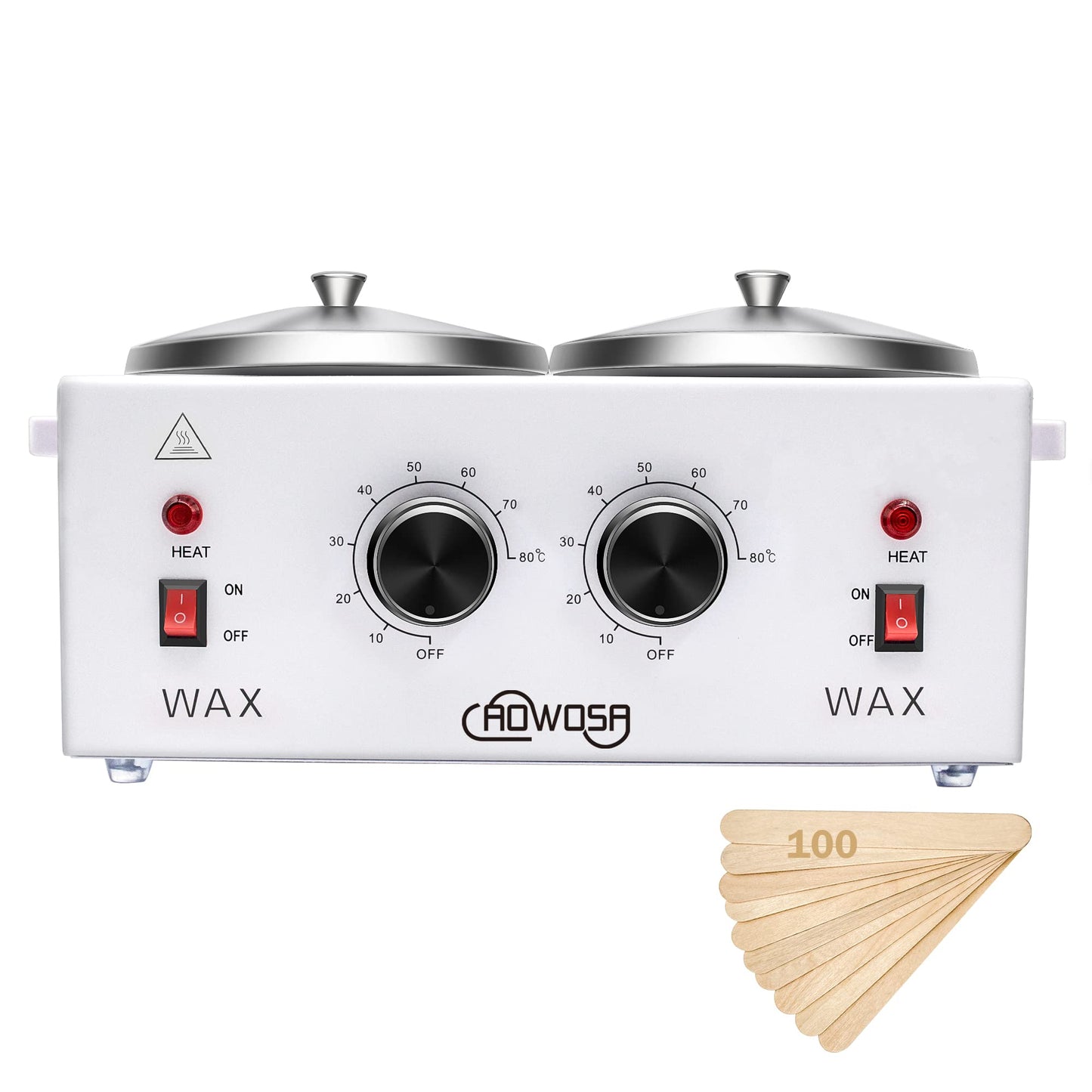 Double Professional Electric Wax Heater For Hair Removal - Dual Wax Pot, Paraffin Facial Skin Body Spa Salon Equipment With Adju