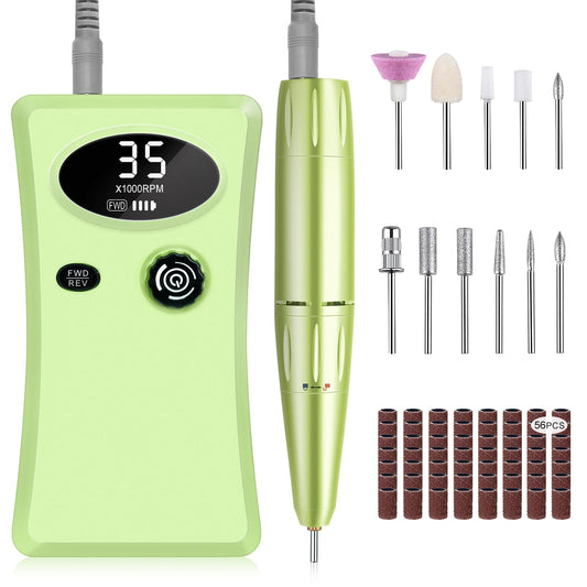 Professional Nail Drill Machine, Urbuti 35000Rpm Rechargeable Electric Nail File For Acrylic Nails, 4,000Mah, Portable E-File Na