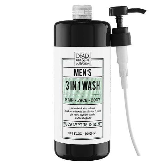 Dead Sea Collection Mens Body Wash 3 In 1 - Eucalyptus Body Wash For Men - Shower Gel - Shampoo - Shower Soap For Face And Hair