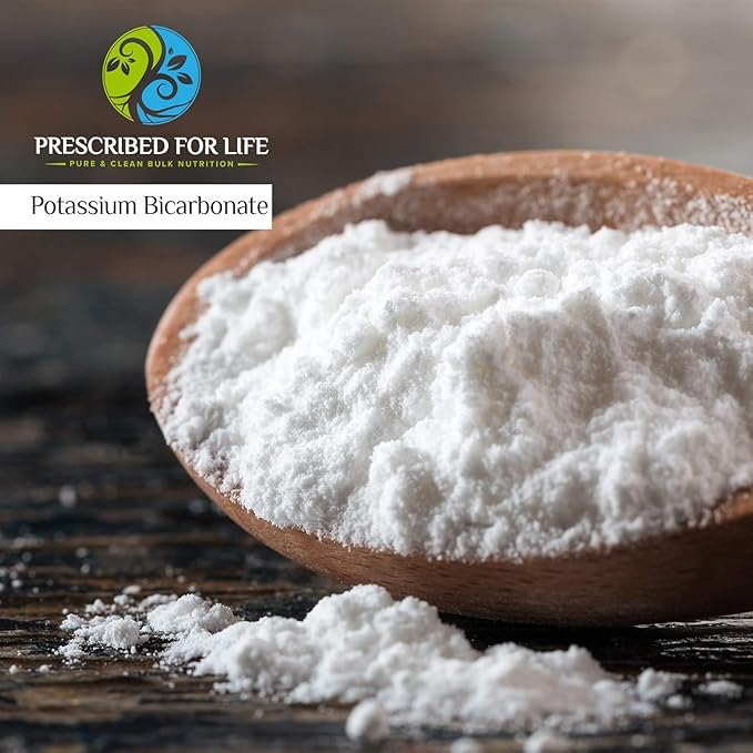 Prescribed for Life Potassium Bicarbonate Powder, Pure USP & Food Grade Potassium Bicarbonate for Plants, Winemaking, & Baking, Crystalline Powder, 39% K (1lb)