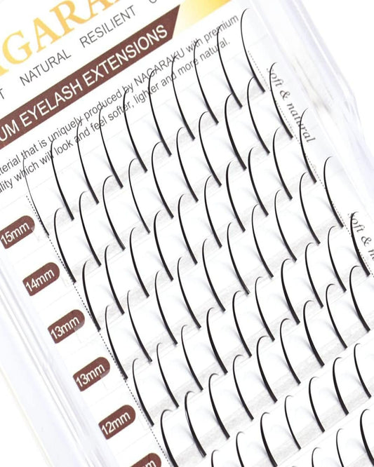 Nagaraku Spikes Eyelash Extensions Wispy Lash 0.07Mm C Curl 8-15Mm Mix Premade Fan Matte Black Individual Ellipse Spikes Fans Fa