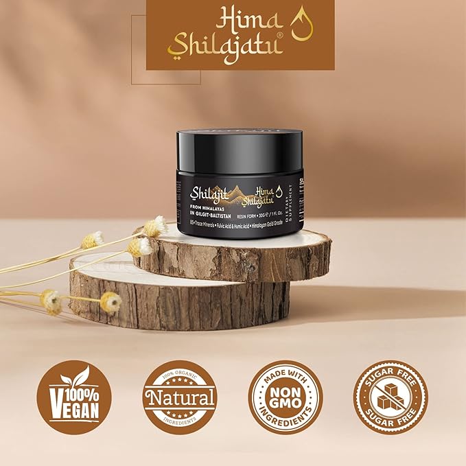 Shilajit Purest Himalayan Shilajit Resin - Gold Grade 100% Pure Shilajit with Fulvic Acid & 85+ Trace Minerals Complex for Energy & Immune Support, Pack of 3 (6 Months Supply)