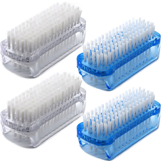 Nail Brush Two Sided Hand Fingernail Scrub Brushes Soft Stiff Bristles Scrubber Nails Toes Cleaning Brush For Men Women Kids 4 P