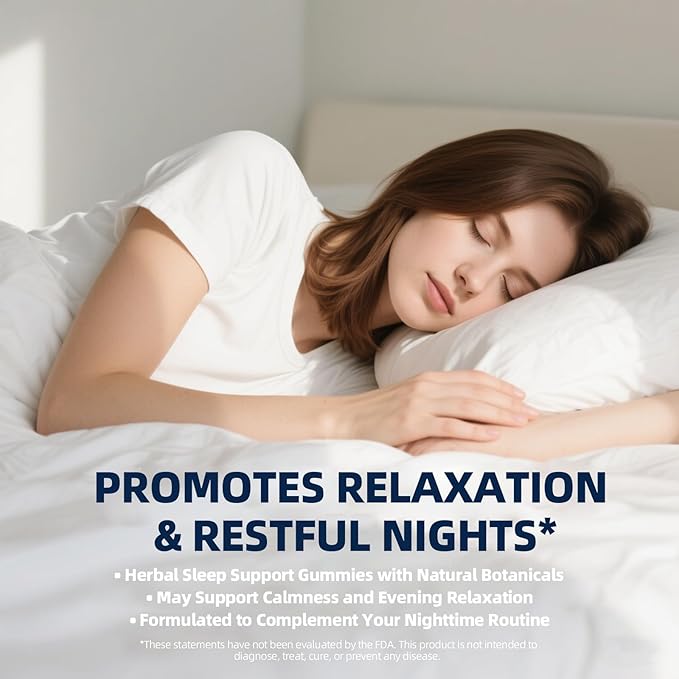Natural Aid Gummies - 60 Gummies, Relax and Sleep - Vegan, Gluten Free, Non-Addictive