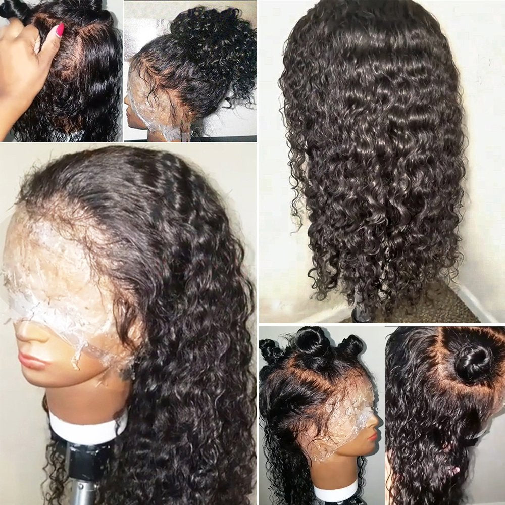 Jyz Full Lace Human Hair Wigs Burmese Wet Curly Hair 150% Density Raw Human Hair Full Lace Wigs Human Raw Hair Plucked Bleached
