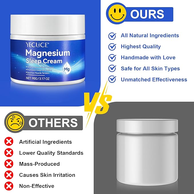 Magnesium Cream for Feet, Magnesium Oil for Feet, Magnesium Lotion, Magnesium Cream 3.17 OZ, Topical Magnesium, Soothes Muscle Tension, High Concentration Genuine Zechstein Topical Magnesium Chloride