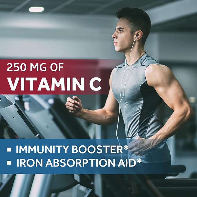 Doctor's Recipes Iron Supplement 65 mg with Vitamin C - Maximized Absorption & Stomach Friendly Iron Pills for Red Blood Cells Formation, Heart, Brain & Immunity Health - Vegan 120 Tabs (Pack of 2)