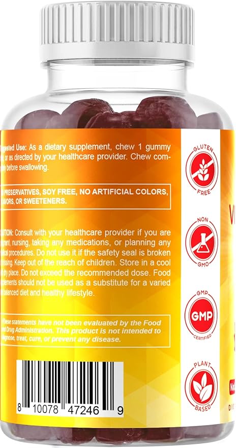 Vitamatic Sugar Free Vitamin D3 5000 IU - 120 Gummies - Great Taste - Healthy Bones, Mood & Immune System Function - Non-GMO - 120 Servings (5000 IU)