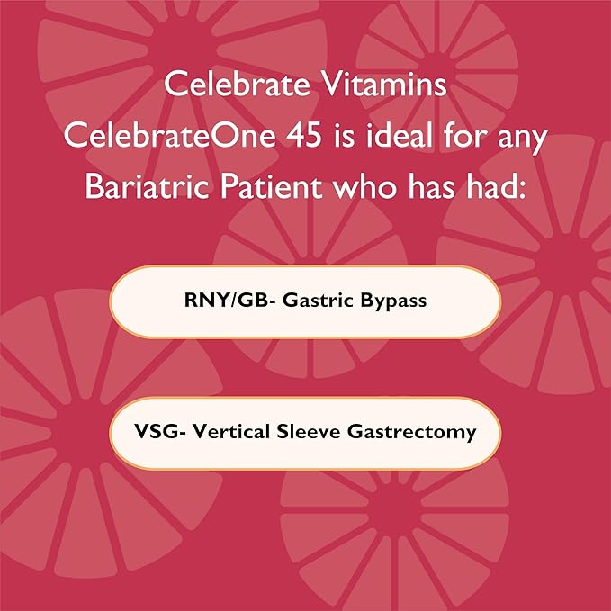 Celebrate Vitamins CelebrateONE 45 Chewables, 45mg Iron - One A Day Bariatric Multivitamin, Essential Vitamins & Minerals - Gastric Bypass & Sleeve Gastrectomy Supplement - Tropical (90 Tablets)