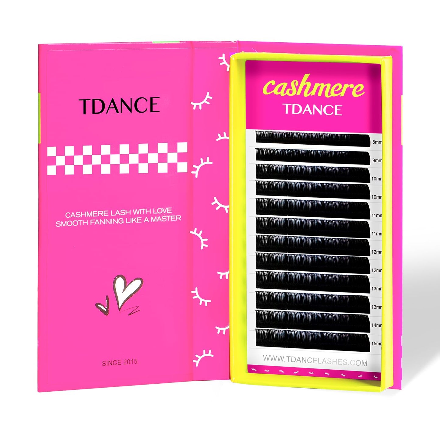 Tdance Cashmere Lash Extensions Super Matte Black Classic Lash Extensions C Curl 0.03Mm Thickness 8-15Mm Individual Volume Eyela