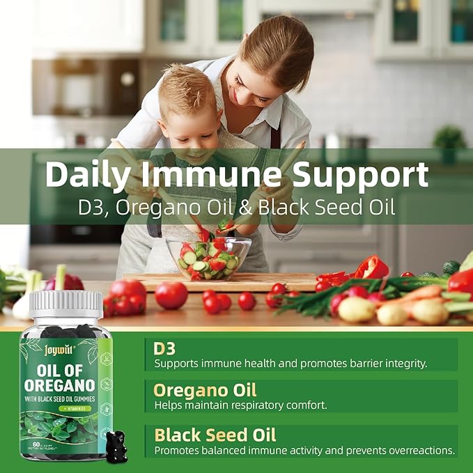 Oregano Oil Gummies & Vitamin B1 Gummies 100mg Bundle Pack | Strength Carvacrol & Thymoquinon | Vitamin B1 as Thiamine