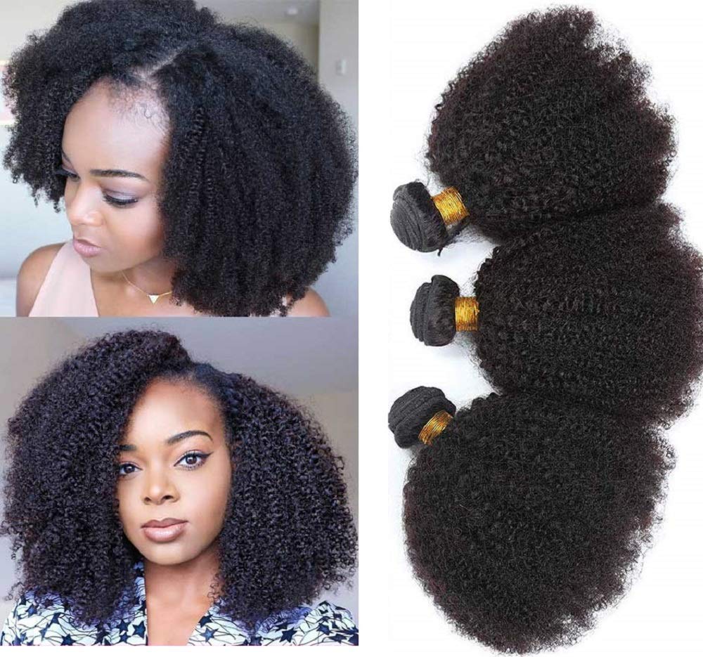 Mongolian Afro Kinky Curly Bundles (18 20 22 Inch) 4B 4C Afro Kinky Curly Human Hair Bundles Unprocessed Virgin Hair Curly Weave