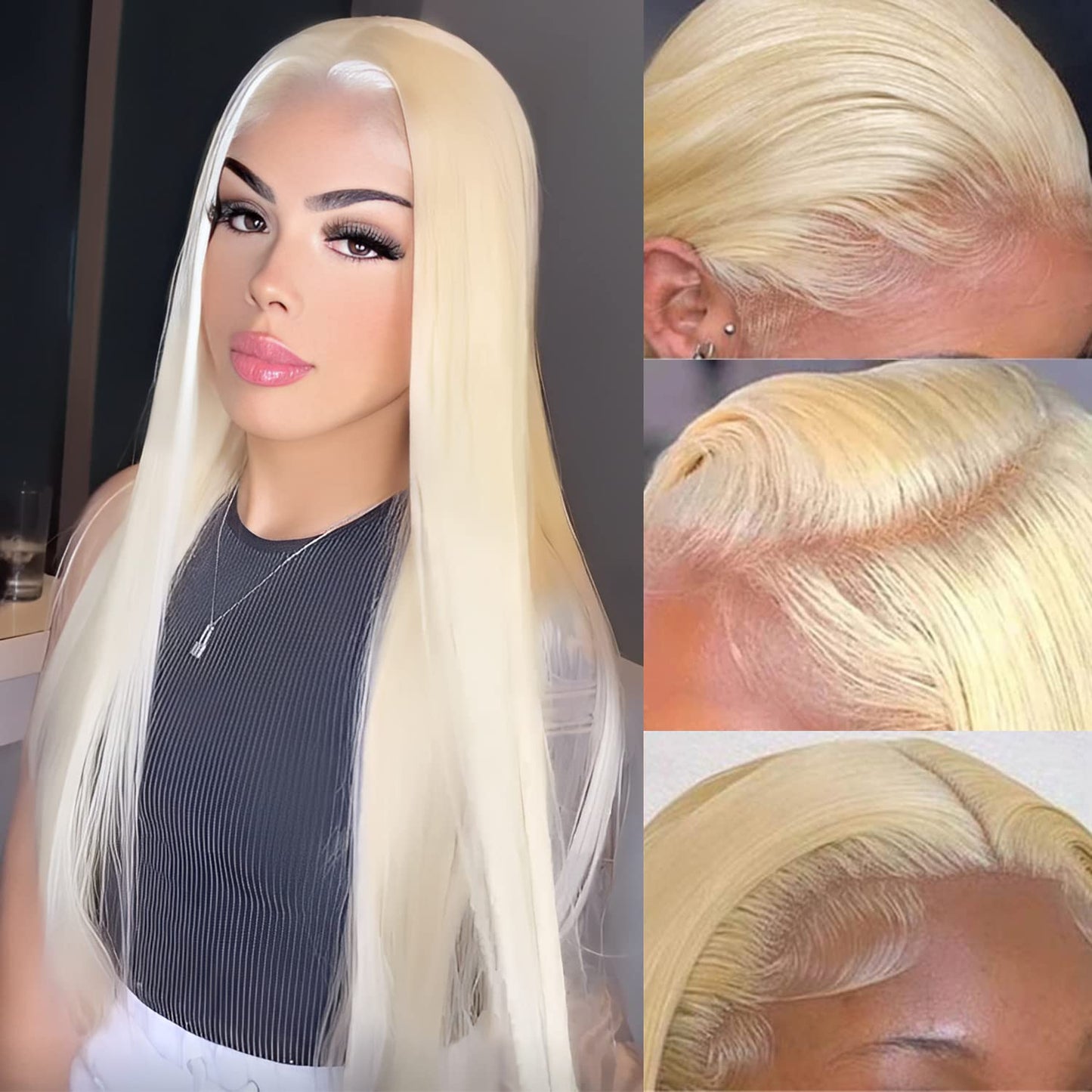 Myecool 613 Lace Front Wig Human Hair 13  4 Blonde Lace Front Wigs Human Hair 150% Density 613 Hd Lace Frontal Human Hair Wigs F