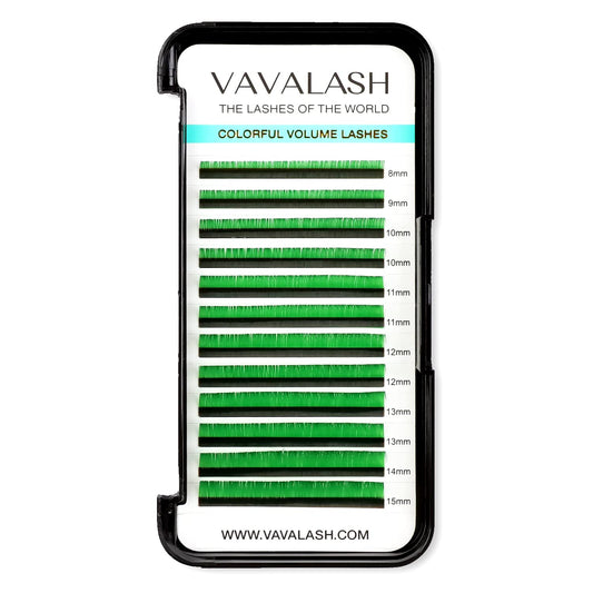 Colored Lash Extensions 0.07Mm Cc Curl Green Individual Volume Lashes Extensions 13-20 Mix Length Color Eyelash Extensions For S