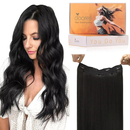 Doores Wire Hair Extensions 14 Inch 75 G Remy Human Wire Hair Extensions Invisible Transparent Line Adjustable Hairpieces Secret