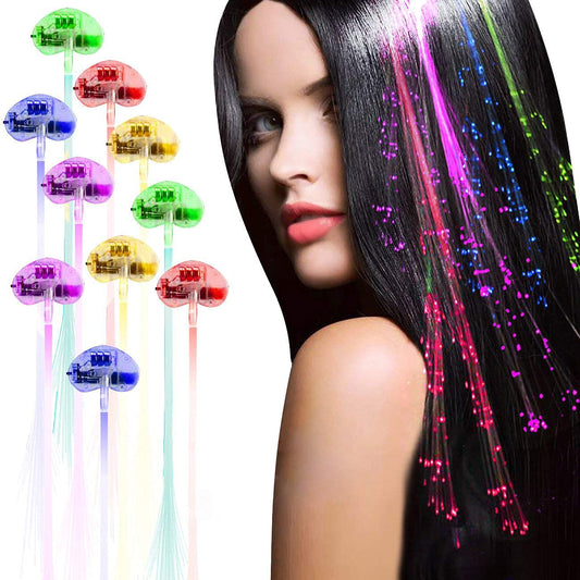 Acooe Hair Clip, 12 Pack Flashing Led Light Up Toys Optics Led Hair Lights, Barrettes For Party, Bar Dancing Hairpin, Light Up H