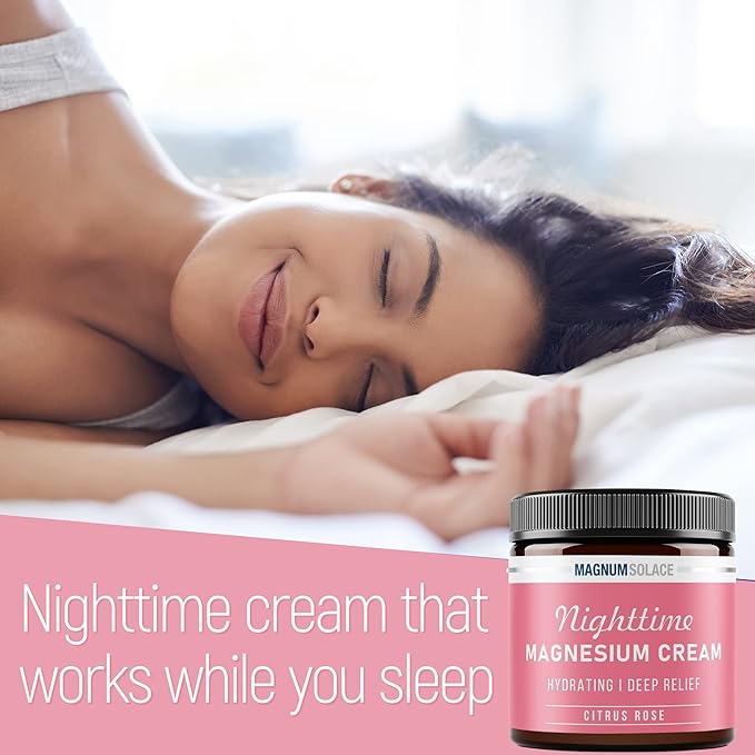 Magnesium Lotion – Nighttime Magnesium Cream – Apply to Leg Muscles, Arms or Chest - Topical Magnesium Chloride – USA Made and Safe for Kids (Citrus Rose) 4 Fl Oz (Pack of 1)
