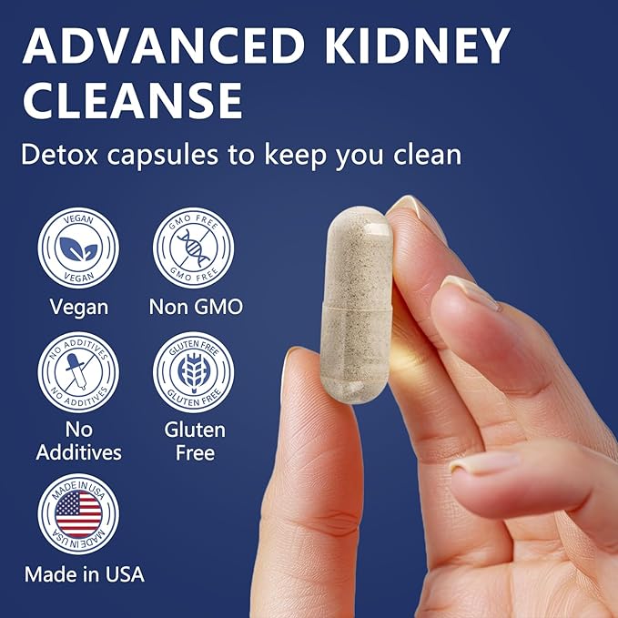 Kidney & Liver Cleanse Detox & Repair Capsules, Chanca Piedra & Cranberry Pills for Liver Kidney Support Supplement Extra Strength for Stones Dissolver, Urinary Tract Health for Woman