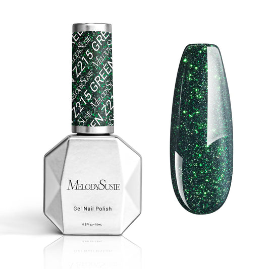 Melodysusie Thick Gel Nail Polish,15Ml Green Glitter Color Soak Off Uv Led Sparkle Gel Polish Gift For Women Nail Art Manicure S