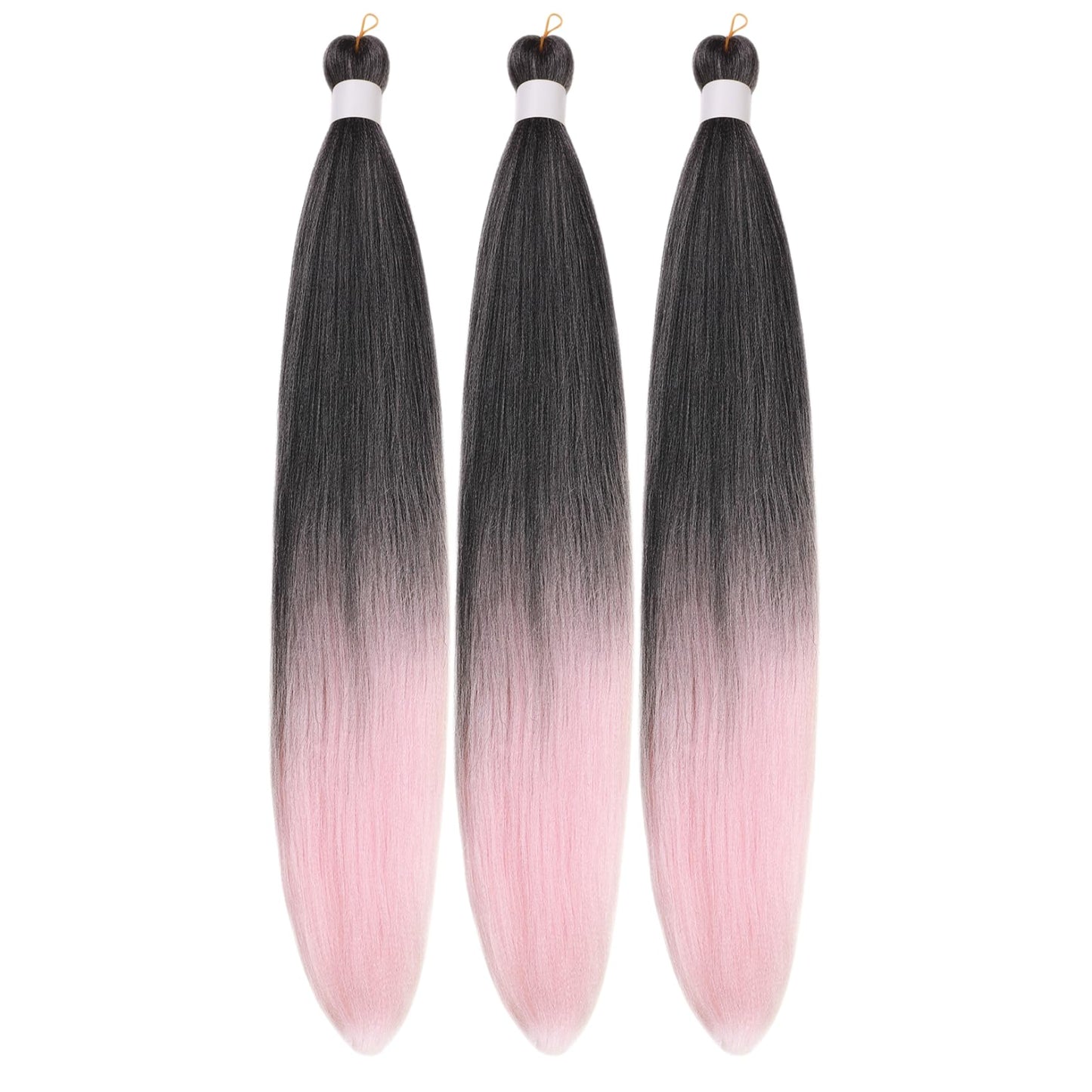 Gozill Pink Kanekalon Braiding Hair Pre Stretched 26 Inch Ombre Hypoallergenic Synthetic Braiding Hair For Knotless Box Braids (