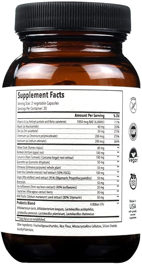 2-Pack Acne Pills with Zinc for Adults, Acne Pill for Hormonal Acne, Zinc Pills for Acne Treatment, Probiotics for Acne, Zinc Supplements for Adult Acne - Anirva Clear Derm With Probiotics