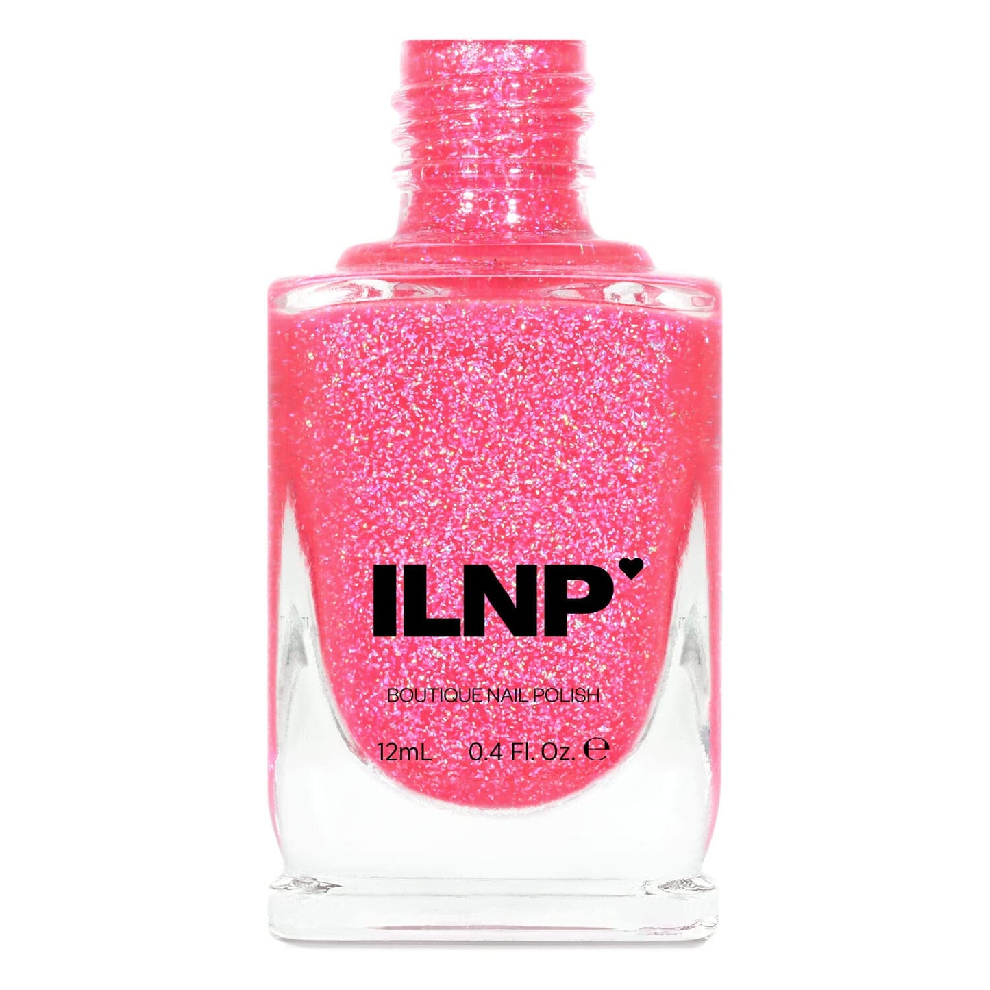 Ilnp Misbehaving - Vivid Neon Pink Holographic Sheer Jelly Nail Polish