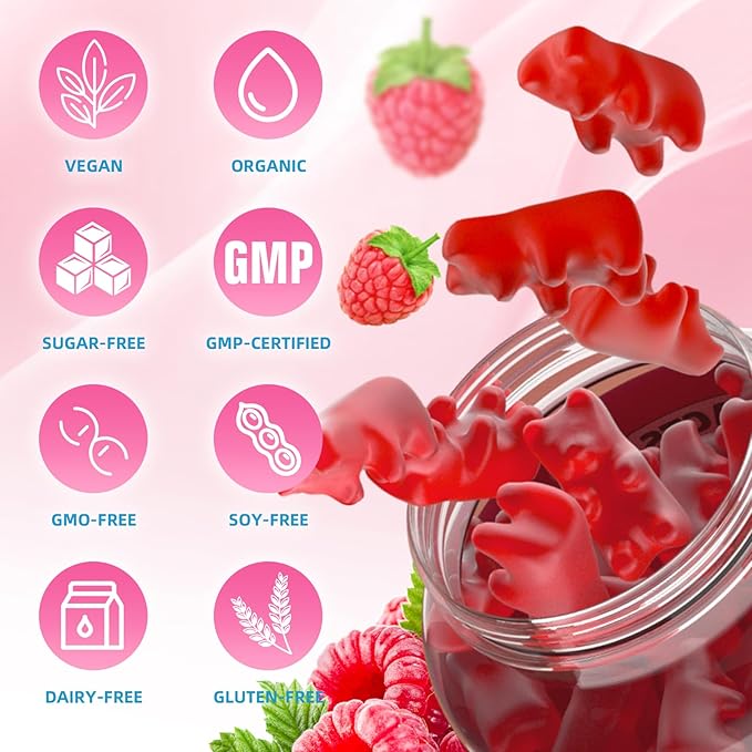 2 Pack Calcium Citrate Gummies, Sugar Free Calcium Citrate 1000mg for Muscle Healthy, Absorption Calcium Supplements for Adults & Kids, Raspberry, 120 Count
