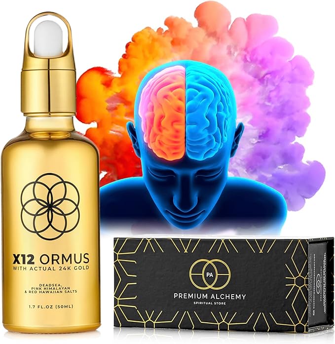 Ormus Monoatomic Gold Concentrate (HIGH Potency x12) - 1.7 fl. oz (50 ml) & Natural SHILAJIT Tablets - 120 Count, Sun Dried 100% Pure Shilajit for Men & Women