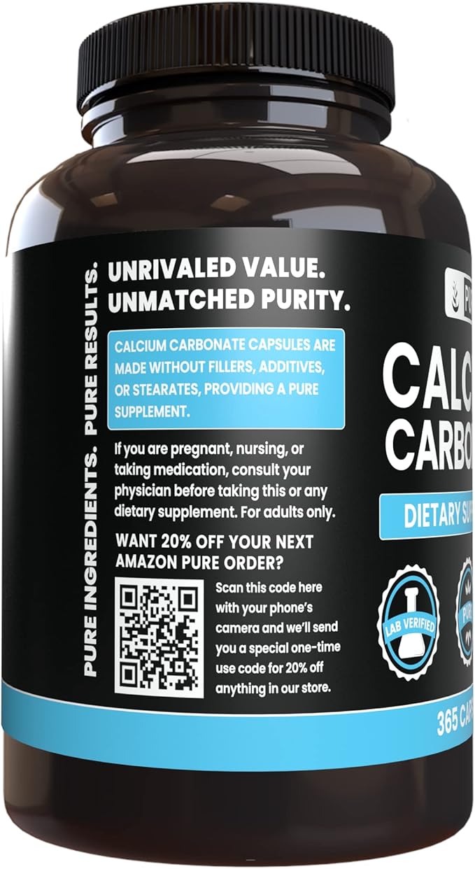 Pure Original Ingredients Calcium Carbonate and Pantothenic Acid Bundle, Various Amounts, Pure, Lab Verified