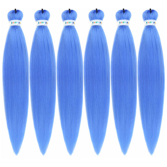 Gozill Lake Blue Braiding Hair Pre Stretched Kanekalon Box Braiding Hair Extension 26 Inch 6 Pakcs